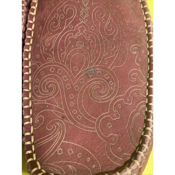 Robert Graham Burgundy Suede Paisley Print Drivers size 11.5 - Picture 2 of 9